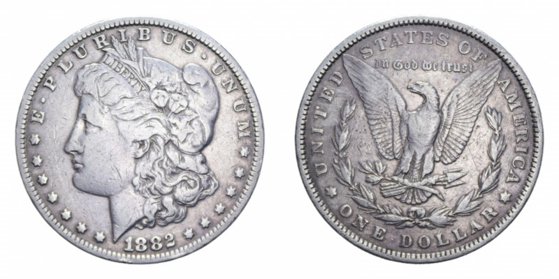 USA DOLLARO 1882 MORGAN AG. 26,46 GR. BB