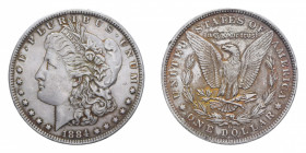 USA DOLLARO 1884 O MORGAN AG. 26,74 GR. SPL-FDC (COLPETTO)