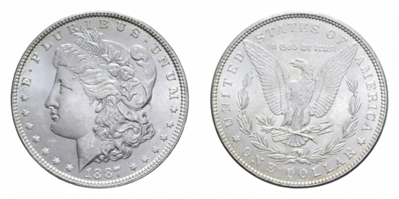 USA DOLLARO 1887 MORGAN AG. 26,75 GR. FDC (SEGNETTI)