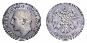 YUGOSLAVIA 10 DINARA 1931 AG. 6,97 GR. SPL