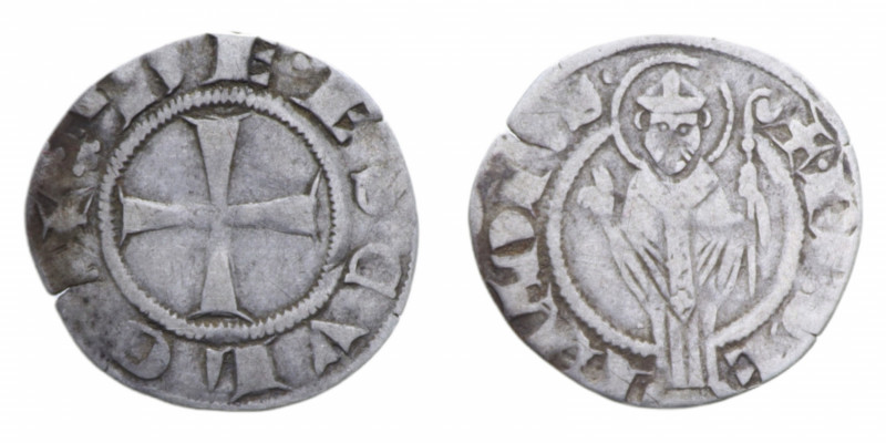 ASCOLI AUTONOME (SEC. XIII-XIV) 1/2 GROSSO R AG.0,85 GR. qBB