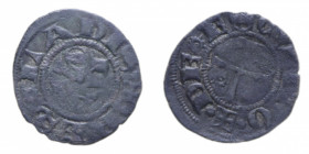 ASCOLI LADISLAO RE DI NAPOLI (1406-1413) DENARO O PICCIOLO RRR MI. 0,40 qBB