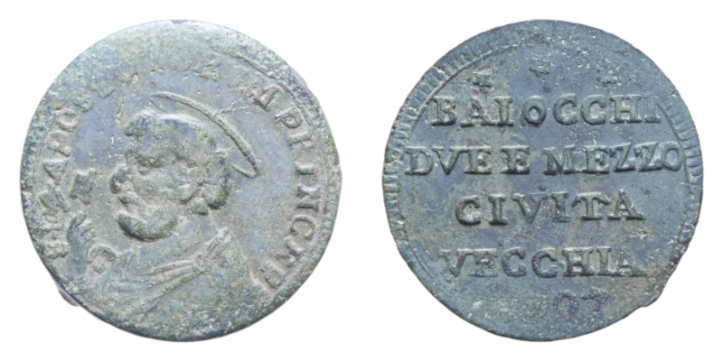 CIVITAVECCHIA PIO VI (1775-1779) 2 1/2 BAIOCCHI 1797 SAMPIETRINO CU. 13,94 GR. B...