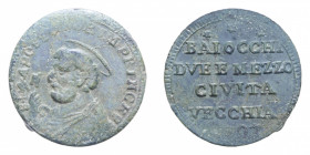 CIVITAVECCHIA PIO VI (1775-1779) 2 1/2 BAIOCCHI 1797 SAMPIETRINO CU. 13,94 GR. BB