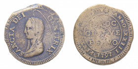 FERMO PIO VI (1775-1779) 5 BAIOCCHI 1797 MADONNINA CU. 15,07 GR. qBB