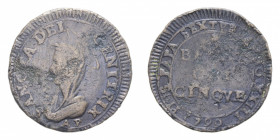 FERMO PIO VI (1775-1779) 5 BAIOCCHI 1799 MADONNINA R CU. 12,80 GR. MB-BB