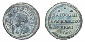 FERMO PIO VI (1775-1779) 2 1/2 BAIOCCHI 1797 SAMPIETRINO CU. 16,32 GR. BB