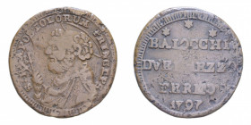 FERMO PIO VI (1775-1779) 2 1/2 BAIOCCHI 1797 SAMPIETRINO CU. 13,06 GR. qBB
