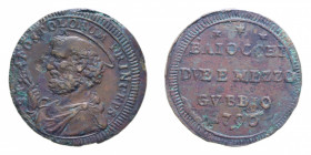 GUBBIO PIO VI (1775-1779) 2 1/2 BAIOCCHI 1796 SAMPIETRINO CU. 16,75 GR. BB+