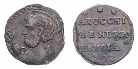PERUGIA PIO VI (1775-1779) 2 1/2 BAIOCCHI 1797 SAMPIETRINO MODULO RIDOTTO CU. 11,29 GR. BB