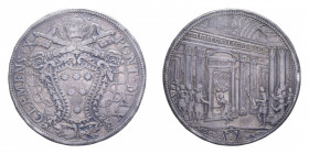ROMA CLEMENTE X (1670-1676) PIASTRA 1675 GIUBILEO R AG. 31,05 GR. BB (COLPETTI AL BORDO)