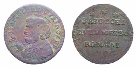 ROMA PIO VI (1775-1779) 2 1/2 BAIOCCHI 1796 SAMPIETRINO CU. 17,40 GR. qBB