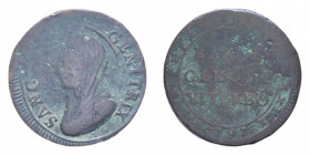 VITERBO PIO VI (1775-1779) 5 BAIOCCHI 1797 MADONNINA CU. 15,27 GR. MB+