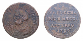 VITERBO PIO VI (1775-1779) 2 1/2 BAIOCCHI 1796 SAMPIETRINO CU. 15,14 GR. qBB