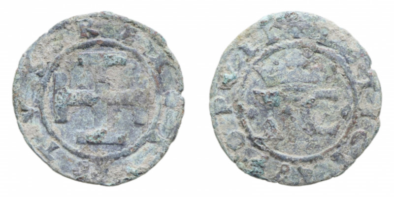 REGNO DI NAPOLI GIOVANNA E CARLO (1516-1519) SESTINO MIR. 122 CU. 1,90 GR. MB