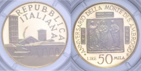 50000 LIRE 1997 SANT'AMBROGIO AU 7,5 GR. IN COFANETTO PROOF