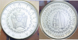 5000 LIRE 1995 UNIVERSITA' DI PISA AG. 18 GR. IN FOLDER FDC