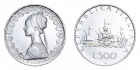 500 LIRE 1985 CARAVELLE AG. 11 GR. FDC