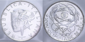500 LIRE 1988 OLIMPIADE SEUL AG. 11 GR. IN ASTUCCIO FDC