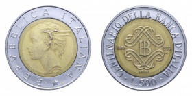 500 LIRE 1993 BIMETALLO BANCA D'ITALIA ESCRESCENZE SUI CAPELLI AC.BA. 6,76 GR. qSPL