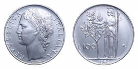 100 LIRE 1964 MINERVA AC. 8 GR. FDC (SEGNETTI AL D/)