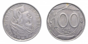 100 LIRE 1994 ITALIA TURRITA ASSE RUOTATO 180° CUNI. 4,48 GR. BB-SPL