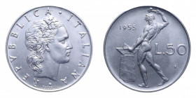 50 LIRE 1955 VULCANO AC. 6,25 GR. qFDC