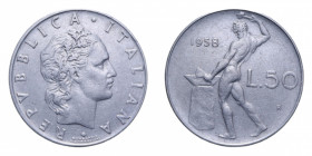 50 LIRE 1958 VULCANO AC. 6,25 GR. BB