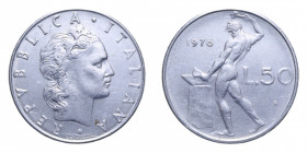 50 LIRE 1976 VULCANO SENZA ORECCHIO 6,26 GR. BB-SPL
