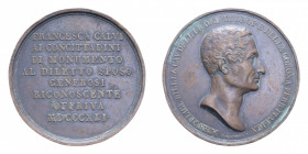 REGNO LOMBARDO VENETO 1841 FELICE BIELLA MAGISTRATO MONUMENTO NELLA CHIESA S. MARIA DEL CARMINE IN MILANO AE. 29,95 GR. 44,2 MM. BB