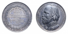 MEDAGLIA GIUSEPPE GARIBALDI 1860 GUERRA PER L'INDIPENDENZA ITALIANA MB. 58,03 GR. 50,5 MM. CON SCATOLA BB-SPL (COLPETTI)