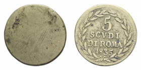 PESO MONETALE 5 SCUDI DI ROMA 1835 8,60 GR.