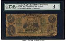 Canada Fredericton, NB- Peoples Bank of New Brunswick $2 2.1.1874 Ch.# 585-12-06 PMG Good 4 Net. Pieces missing. 

HID09801242017

© 2022 Heritage Auc...