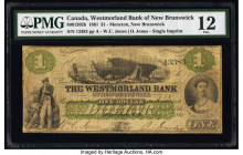 Canada Moncton, NB- Westmorland Bank of New Brunswick $1 1.8.1861 Ch.# 800-12-02b PMG Fine 12. 

HID09801242017

© 2022 Heritage Auctions | All Rights...