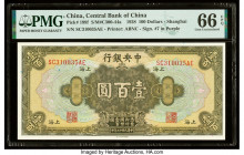 China Central Bank of China, Shanghai 100 Dollars 1928 Pick 199f S/M#C300-44a PMG Gem Uncirculated 66 EPQ. 

HID09801242017

© 2022 Heritage Auctions ...
