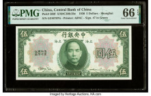 China Central Bank of China 5 Dollars 1930 Pick 200f S/M#C300-50e PMG Gem Uncirculated 66 EPQ. 

HID09801242017

© 2022 Heritage Auctions | All Rights...