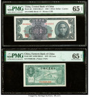 China Central Bank of China; Farmers Bank 1 Silver Dollar; 20 Cents 1949; 1937 Pick 441; 462 Two Examples PMG Gem Uncirculated 65 EPQ (2). 

HID098012...