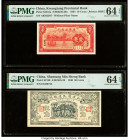 China Kwangtung Provincial Bank 10 Cents 1934 Pick S2431a S/M#K56-20a PMG Choice Uncirculated 64 EPQ. China Shantung Min Sheng Bank 50 Cents 1940 Pick...