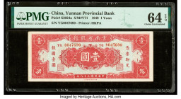 China Yunnan Provincial Bank 1 Yuan 1949 Pick S3024a S/M#Y71 PMG Choice Uncirculated 64 EPQ. 

HID09801242017

© 2022 Heritage Auctions | All Rights R...