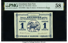 Greenland State Note 1 Krone ND (1913) Pick 13d PMG Choice About Unc 58. 

HID09801242017

© 2022 Heritage Auctions | All Rights Reserved