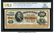 Mexico Nacional Monte de Piedad 20 Pesos 188_ Pick S267r1 M693r1 Remainder PCGS Banknote Choice UNC 64. 

HID09801242017

© 2022 Heritage Auctions | A...