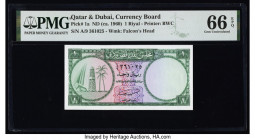 Qatar & Dubai Currency Board 1 Riyal ND (ca. 1960) Pick 1a PMG Gem Uncirculated 66 EPQ. 

HID09801242017

© 2022 Heritage Auctions | All Rights Reserv...