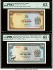 Rhodesia Reserve Bank of Rhodesia 5; 10 Dollars 26.10.1978; 2.1.1979 Pick 36b; 41a* Two Examples PMG Choice Uncirculated 63; Gem Uncirculated 65 EPQ. ...