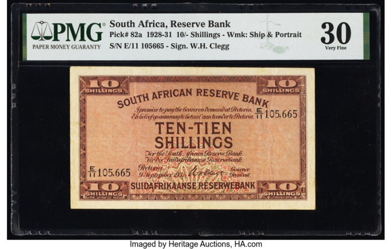 South Africa South African Reserve Bank 10 Shillings 9.9.1931 Pick 82a PMG Very ...