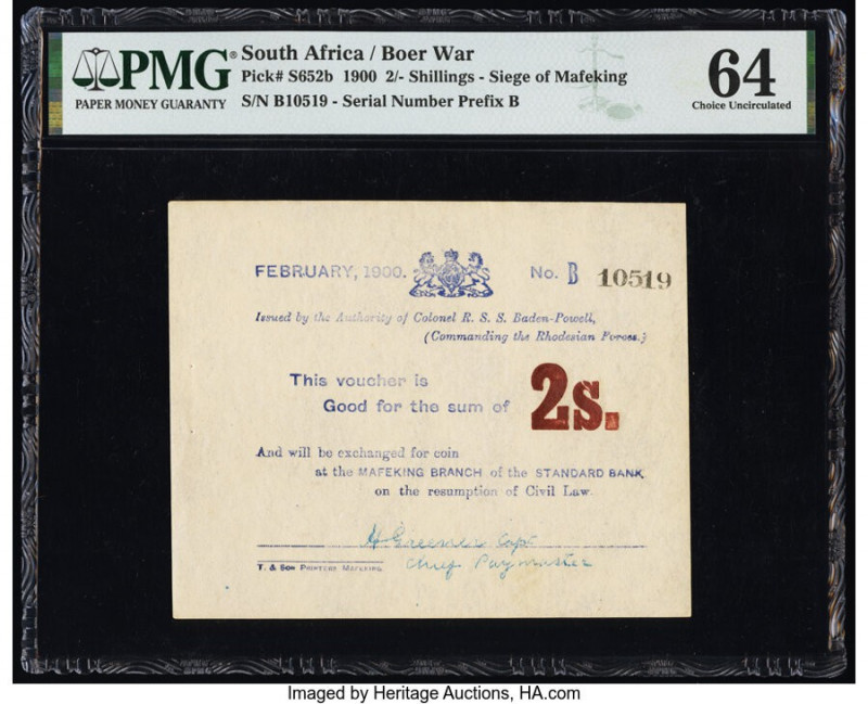 South Africa Bechuanaland 2 Shillings 2.1900 Pick S652b PMG Choice Uncirculated ...