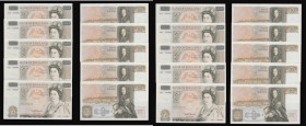 Fifty pounds Somerset B352 issued 1981 (10 consecutives) series A02 703361 through to A02 703370, Christopher Wren on reverse, Pick381a, UNC or near s...