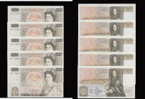 Fifty pounds Somerset B352 issued 1981 (5 consecutives) series A02 703391 through to A02 703395, Christopher Wren on reverse, Pick381a, about UNC (lig...