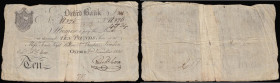 Oxford Bank Ten Pounds payable here or Jones, Lloyd and Hulme London, Oxford 2 November 1805 signed Richard Cox number 376 Fine once separated now re-...