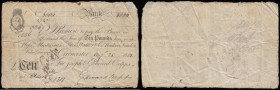 Cirencester Bank Ten Pounds Aug 25 1801 payable here or at Mastermans, Peters Walker & Co London for Joseph and Edward Cripps signed Edward Cripps Ver...