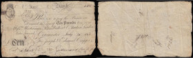 Cirencester Bank Ten Pounds July 25 1801 payable here or at Mastermans, Peters Walker & Co London for Joseph and Edward Cripps signed Edward Cripps Ve...